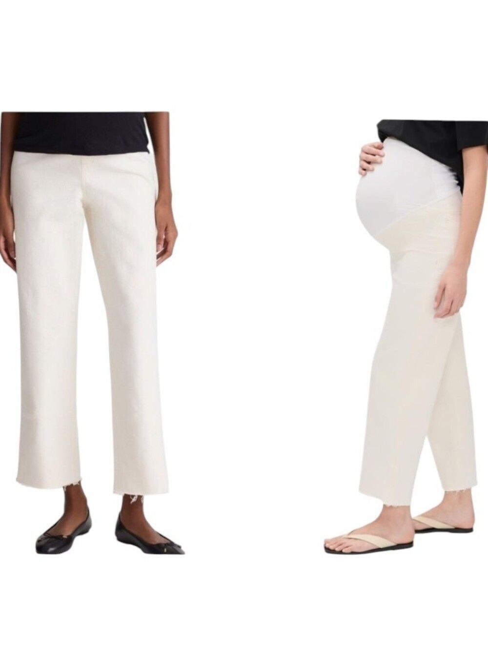 NWT Madewell Maternity Perfect Vintage Wide Crop Jeans Vintage Canvas White 28